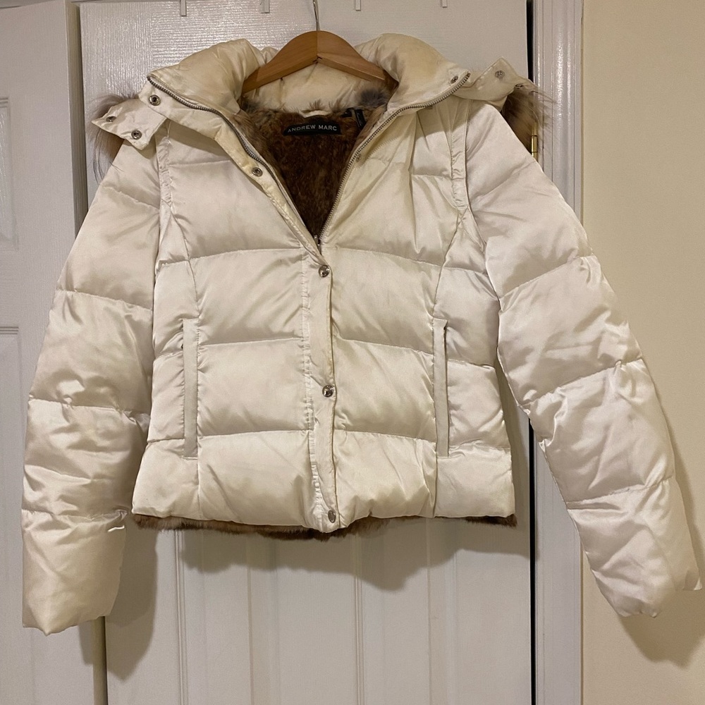 Andrew Marc Real Fur lined & Trimmed Puffer Jacket/Vest!